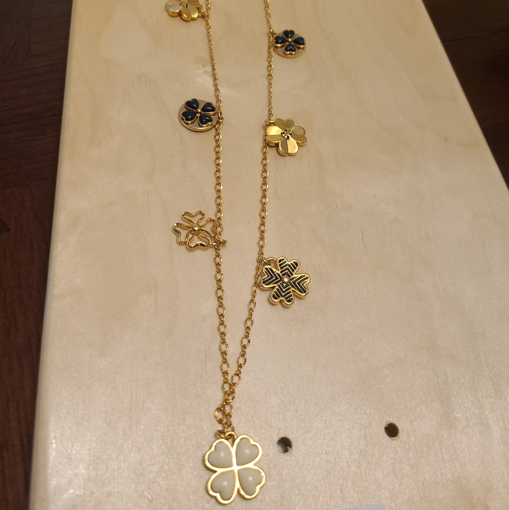 ToryBurch Charm necklace Gold, Black and White